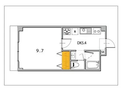 RIO西川原(1DK/3階)の間取り写真