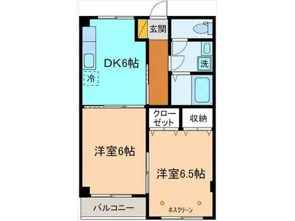 プラムガーデン(2DK/2階)の間取り写真