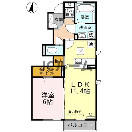 アネシス船見(1LDK/1階)の間取り写真