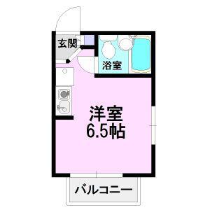 メイプル羽根北(ワンルーム/2階)の間取り写真