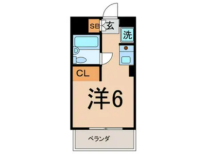 ナイスヒルズ岸谷(ワンルーム/1階)の間取り写真