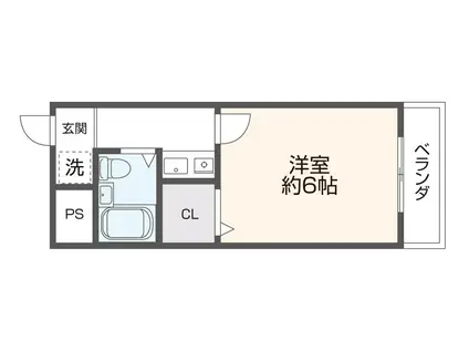 シティライフ弥刀(1K/2階)の間取り写真