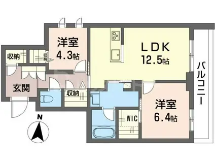 シャーメゾン ボヌール(2LDK/2階)の間取り写真