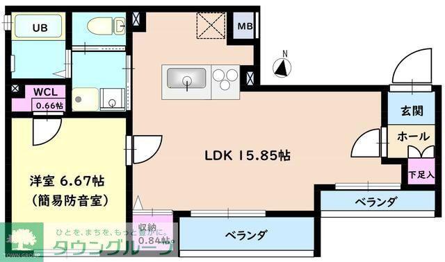 GRAND ETE(1LDK/2階)の間取り写真