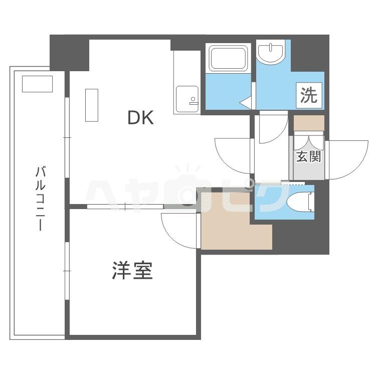 CREST TAPP新大阪(1DK/7階)の間取り写真