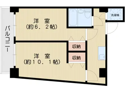 TJ第二ビル(2K/3階)の間取り写真