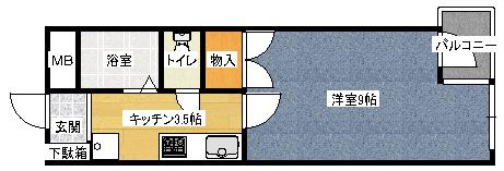 ルアール国光(1K/10階)の間取り写真