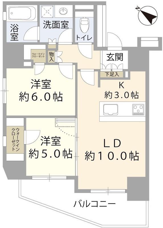 シェフルール文京茗荷谷(2LDK/11階)の間取り写真