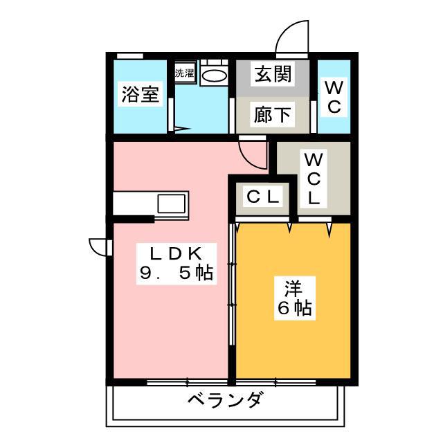 ラフィーネ南郊G(1LDK/1階)の間取り写真