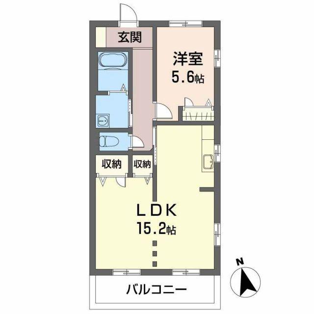 ペアーレ葛木 C棟(1LDK/1階)の間取り写真