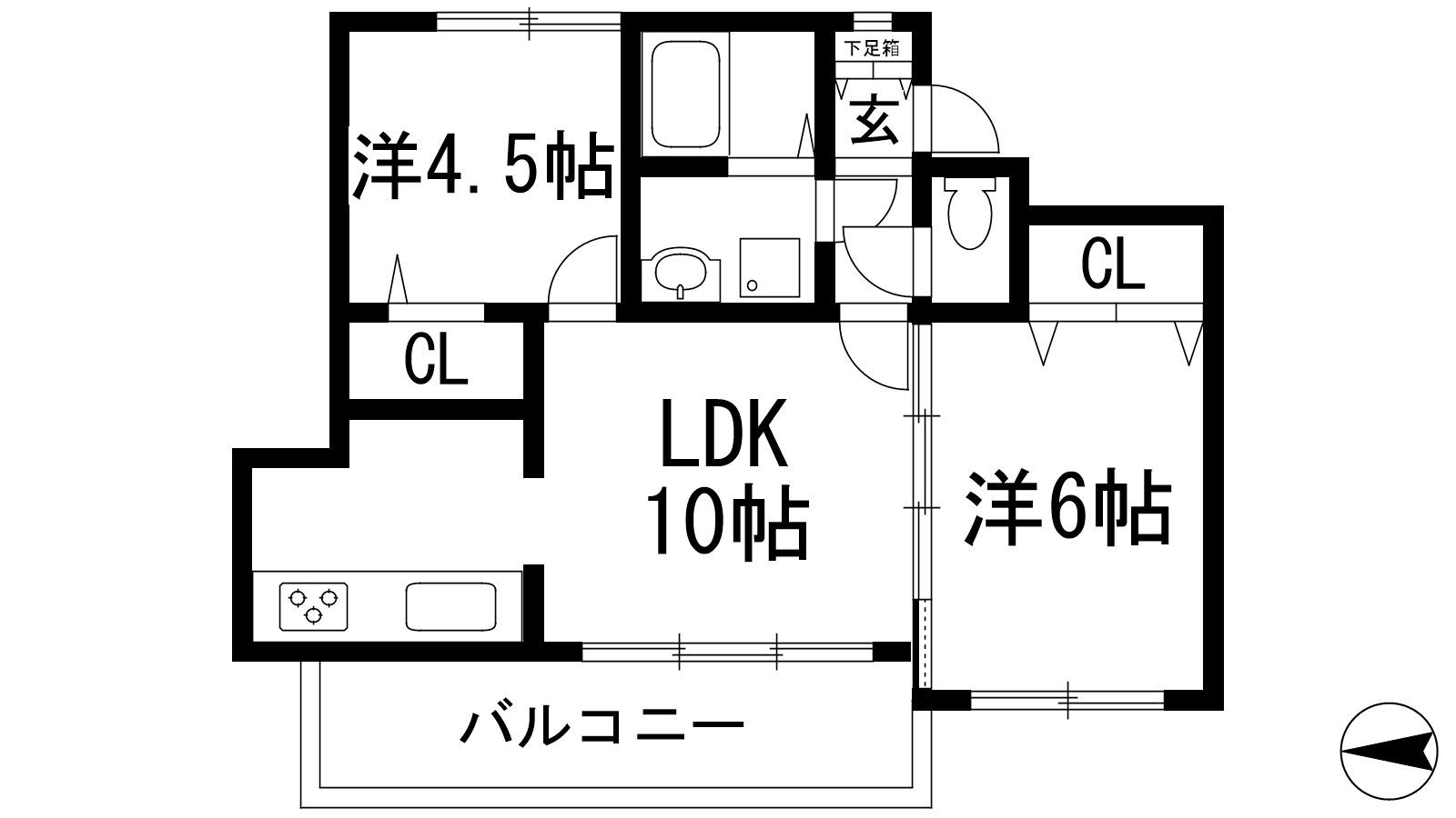 リベール(2LDK/3階)の間取り写真