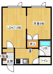 COTEFIGALO(1DK/1階)の間取り写真