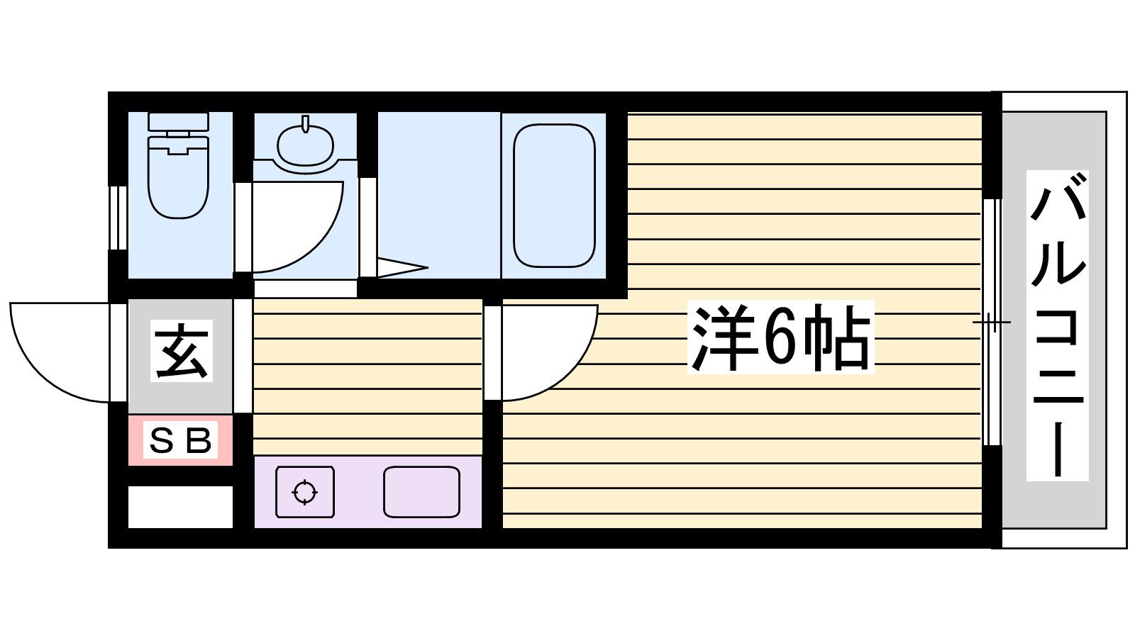 ファーストマンション(1K/1階)の間取り写真