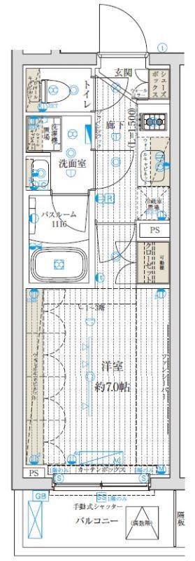 ブライズ笹塚(1K/3階)の間取り写真