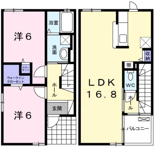 ハウス暖(2LDK/1階)の間取り写真