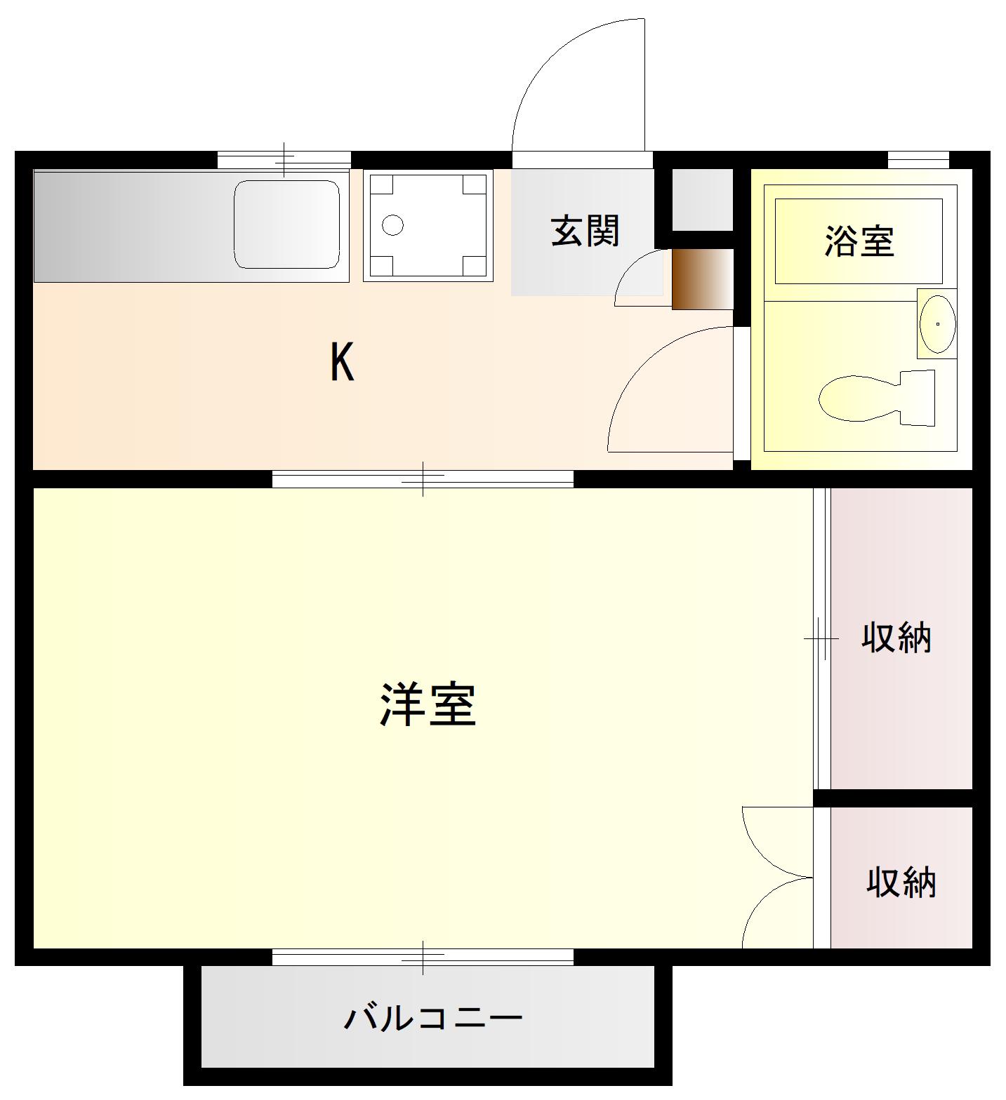 コーポやまびこ(1K/2階)の間取り写真