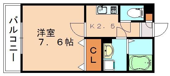 トワエモア九工大前(1K/2階)の間取り写真