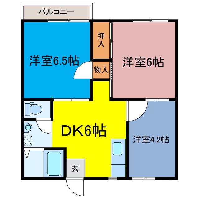 セントラルプラザ落合A/B(3DK/2階)の間取り写真