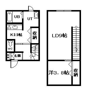R・S・K(1LDK/1階)の間取り写真