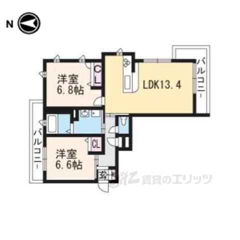 シャーメゾン八角(2LDK/3階)の間取り写真