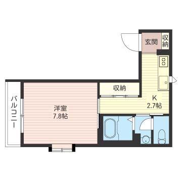 エピソード芝大門(1K/2階)の間取り写真