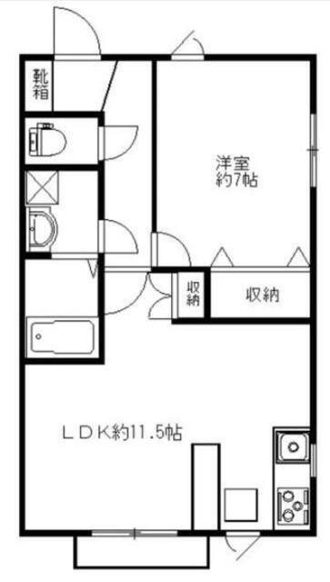 マイコート稲城館II(1LDK/1階)の間取り写真
