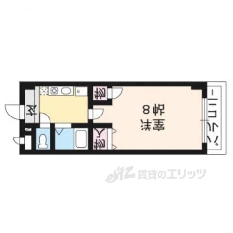 STABLE北山(1K/3階)の間取り写真