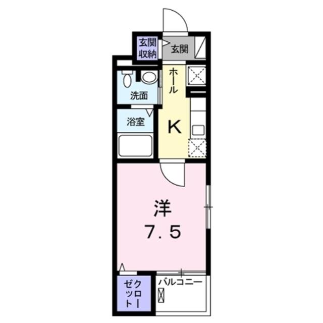 サニーカーサ(1K/2階)の間取り写真