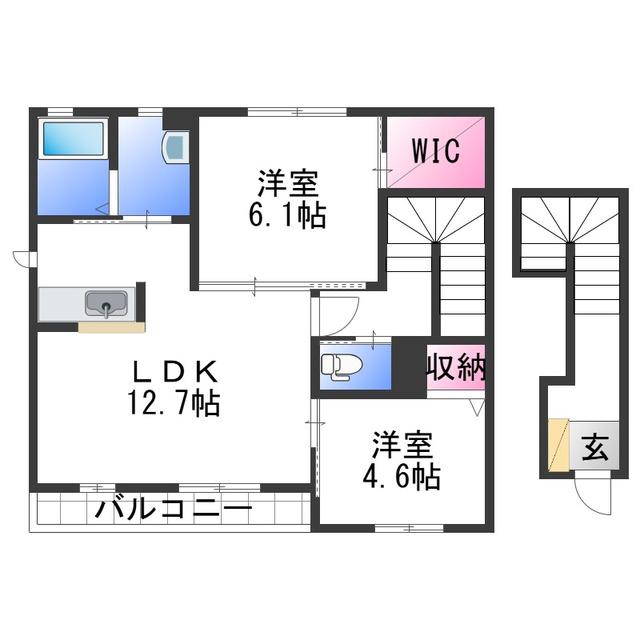 シャーメゾン縁(2LDK/2階)の間取り写真