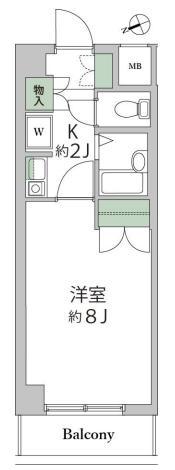 ドミンゴ(1K/4階)の間取り写真