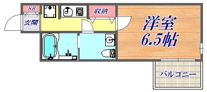 プライブ立花レジデンス(1K/1階)の間取り写真