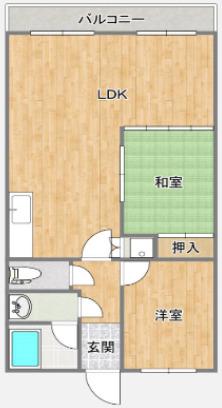ナカノハイツ(2LDK/3階)の間取り写真