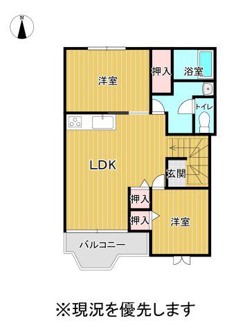 クレストール(2LDK/2階)の間取り写真