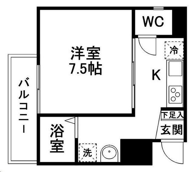 スタークメゾン小松島(1K/2階)の間取り写真