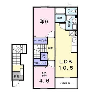 クレストール七反田(2LDK/2階)の間取り写真