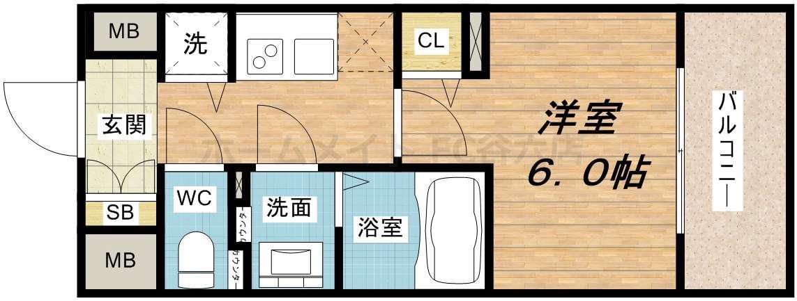 セイワパレス玉造駅前(1K/8階)の間取り写真