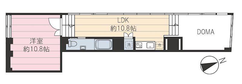 ラ・メゾン長崎XII(1LDK/B1階)の間取り写真
