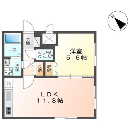 FEELS 美園(1LDK/4階)の間取り写真