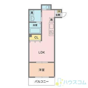 プレジールドットオー(1LDK/1階)の間取り写真