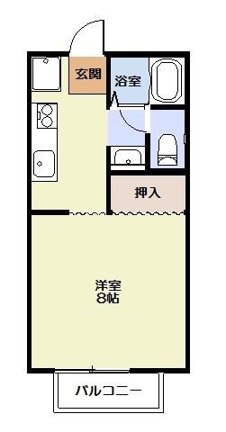 リバティハイツ初期費用46264円(1K/1階)の間取り写真