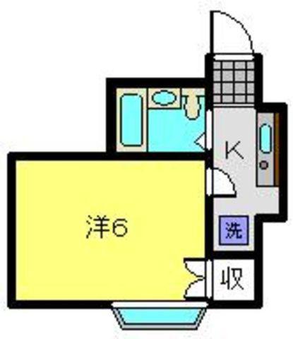パールハイムE(1K/1階)の間取り写真