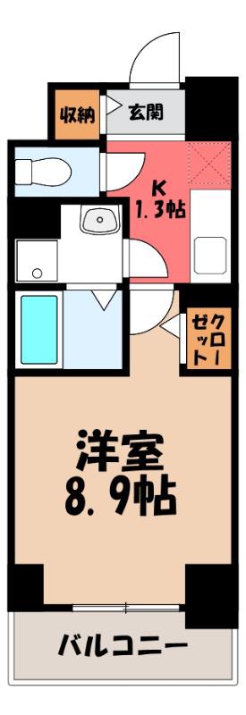 グランシャトル 高崎(1K/1階)の間取り写真