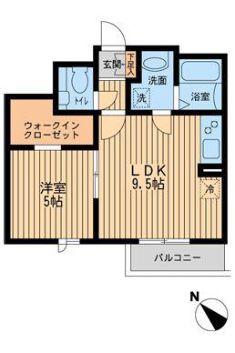 プロスペクト初台(1LDK/3階)の間取り写真