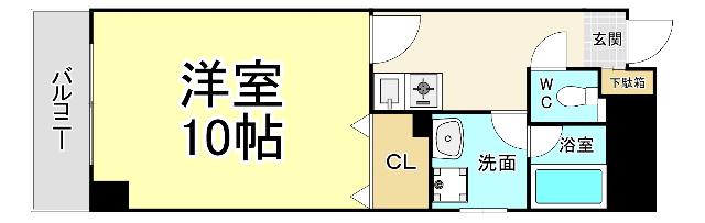グランオヴェストII(1K/3階)の間取り写真