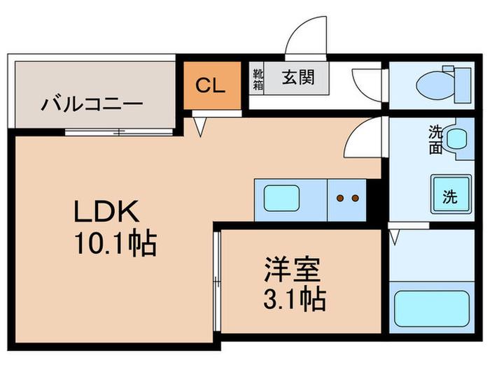 REGALEST AURUM(1LDK/3階)の間取り写真
