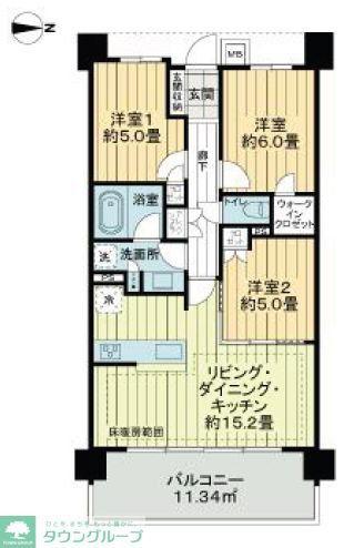 ライオンズ関町北グランヒルズ(3LDK/4階)の間取り写真