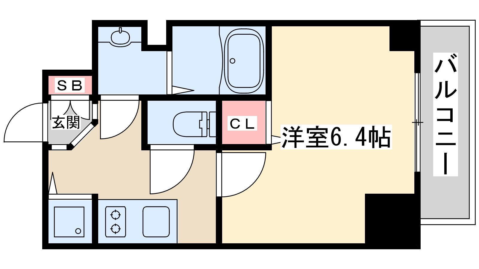 プレサンス南森町ライズ(1K/11階)の間取り写真