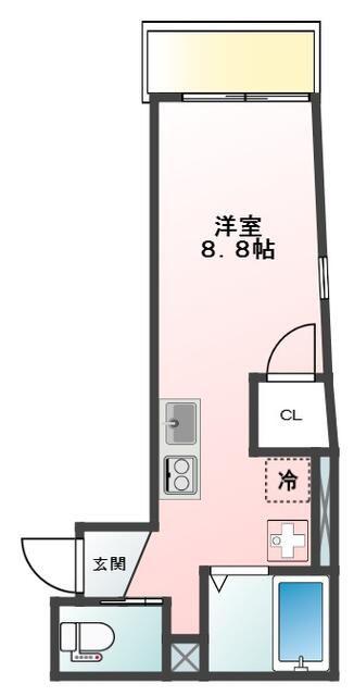 GLANZ 町屋II(ワンルーム/1階)の間取り写真