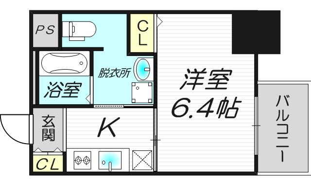 サムティ天満DIO(1K/6階)の間取り写真