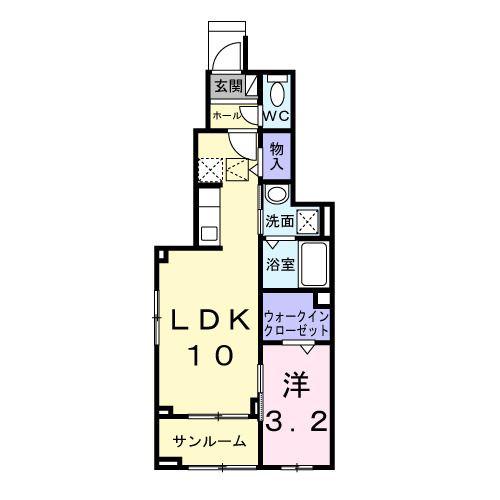 ヴィラ グレイスA(1LDK/1階)の間取り写真